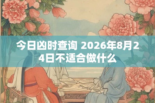 今日凶时查询 2026年8月24日不适合做什么
