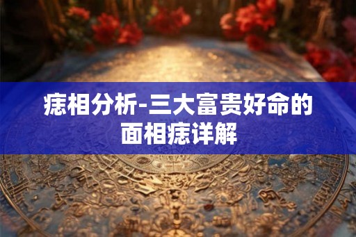 痣相分析-三大富贵好命的面相痣详解