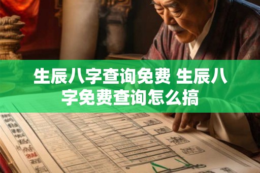 生辰八字查询免费 生辰八字免费查询怎么搞