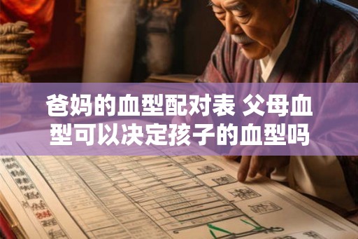 爸妈的血型配对表 父母血型可以决定孩子的血型吗