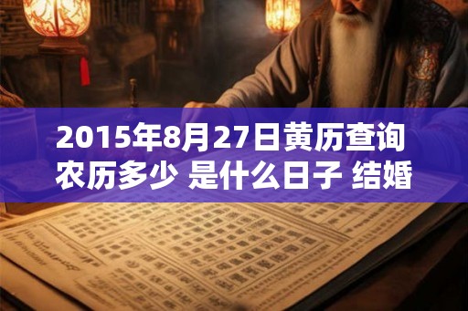 2015年8月27日黄历查询 农历多少 是什么日子 结婚吉时