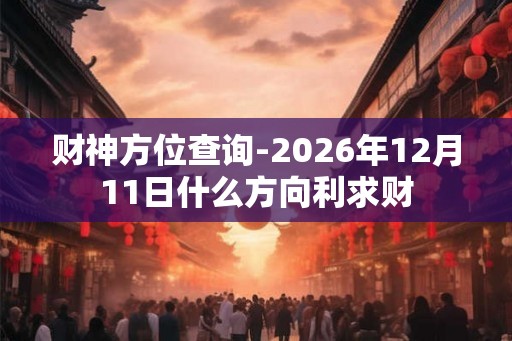 财神方位查询-2026年12月11日什么方向利求财