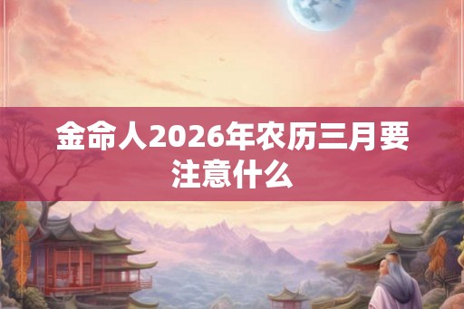 金命人2026年农历三月要注意什么 金命人2026年农历三月要注意什么