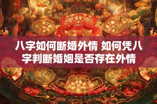 八字如何断婚外情 如何凭八字判断婚姻是否存在外情 八字如何断婚外情 如何凭八字判断婚姻是否存在外情