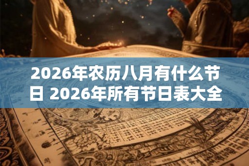 2026年农历八月有什么节日 2026年所有节日表大全