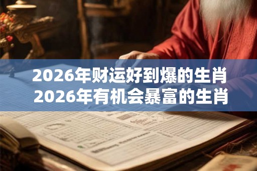 2026年财运好到爆的生肖 2026年有机会暴富的生肖