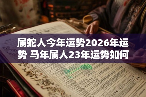 属蛇人今年运势2026年运势 马年属人23年运势如何