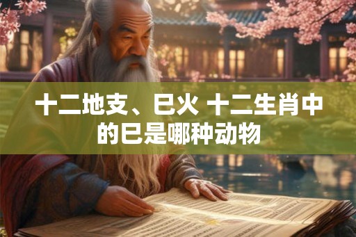 十二地支、巳火 十二生肖中的巳是哪种动物