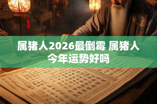 属猪人2026最倒霉 属猪人今年运势好吗 属猪人2026最倒霉 属猪人今年运势好吗