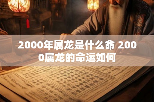 2000年属龙是什么命 2000属龙的命运如何