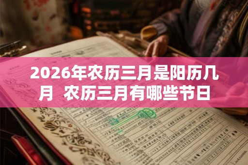 2026年农历三月是阳历几月  农历三月有哪些节日
