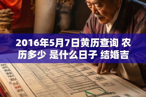 2016年5月7日黄历查询 农历多少 是什么日子 结婚吉时
