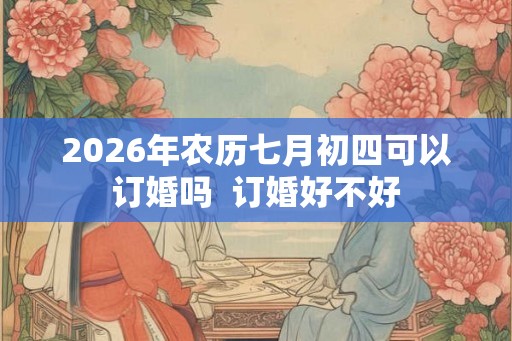 2026年农历七月初四可以订婚吗  订婚好不好