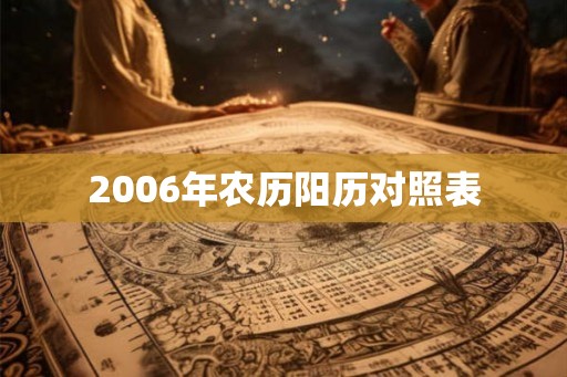 2006年农历阳历对照表