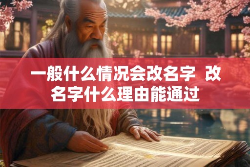 一般什么情况会改名字  改名字什么理由能通过