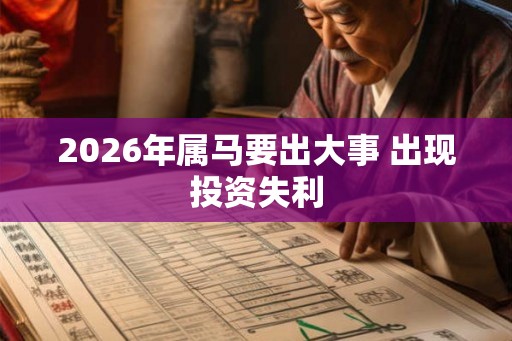 2026年属马要出大事 出现投资失利 2026年属马要出大事 出现投资失利