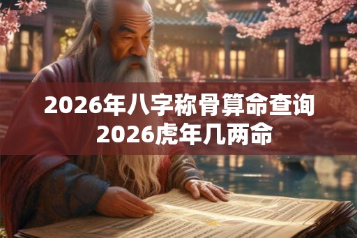 2026年八字称骨算命查询  2026虎年几两命