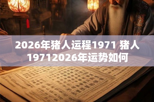 2026年猪人运程1971 猪人19712026年运势如何