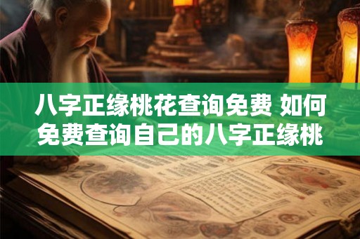 八字正缘桃花查询免费 如何免费查询自己的八字正缘桃花