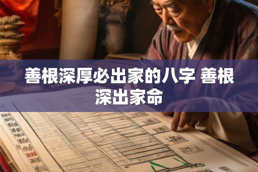 善根深厚必出家的八字 善根深出家命