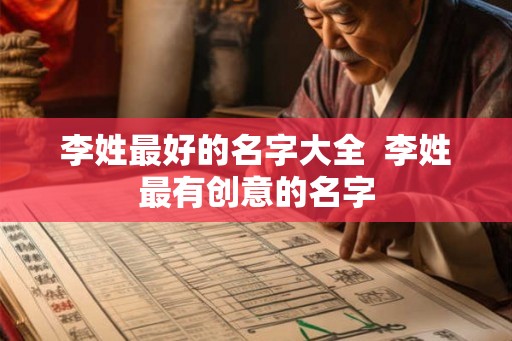 李姓最好的名字大全  李姓最有创意的名字