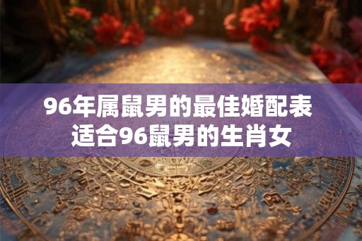 96年属鼠男的最佳婚配表 适合96鼠男的生肖女