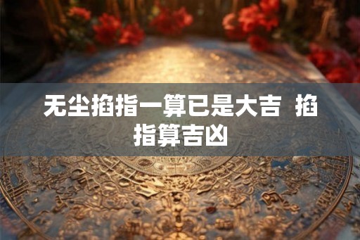 无尘掐指一算已是大吉  掐指算吉凶