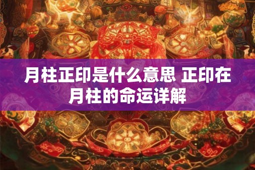 月柱正印是什么意思 正印在月柱的命运详解