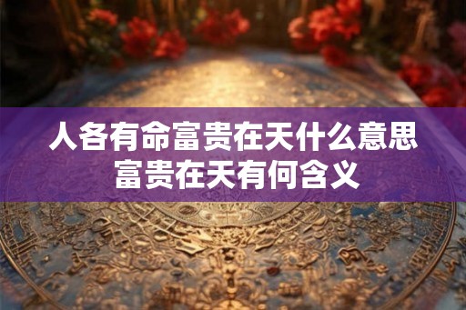 人各有命富贵在天什么意思 富贵在天有何含义