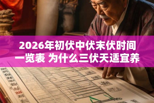 2026年初伏中伏末伏时间一览表 为什么三伏天适宜养生