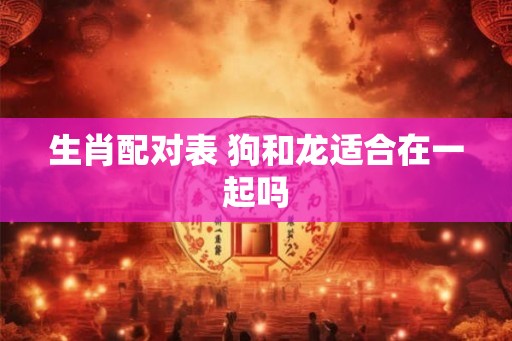 生肖配对表 狗和龙适合在一起吗