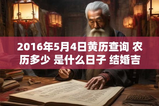 2016年5月4日黄历查询 农历多少 是什么日子 结婚吉时