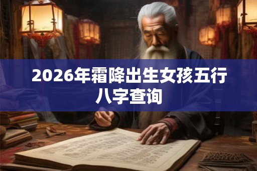 2026年霜降出生女孩五行八字查询