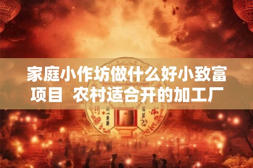 家庭小作坊做什么好小致富项目  农村适合开的加工厂