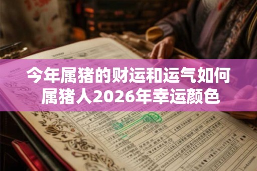 今年属猪的财运和运气如何 属猪人2026年幸运颜色 今年属猪的财运和运气如何 属猪人2026年幸运颜色