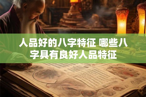 人品好的八字特征 哪些八字具有良好人品特征