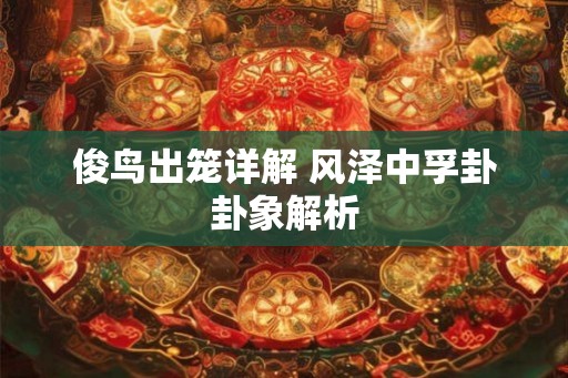俊鸟出笼详解 风泽中孚卦卦象解析