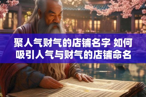 聚人气财气的店铺名字 如何吸引人气与财气的店铺命名