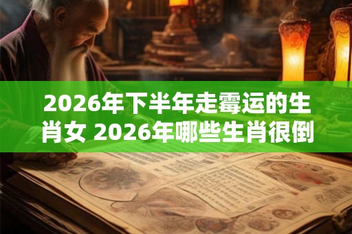 2026年下半年走霉运的生肖女 2026年哪些生肖很倒霉