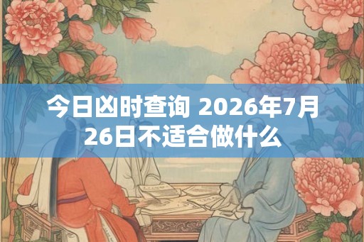 今日凶时查询 2026年7月26日不适合做什么