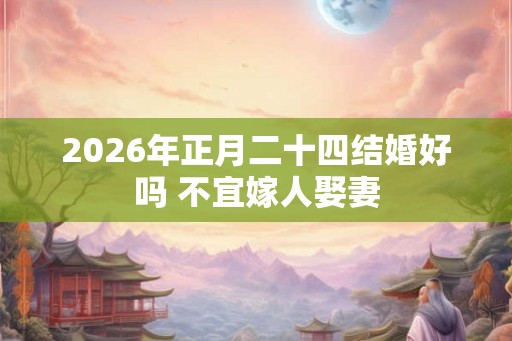 2026年正月二十四结婚好吗 不宜嫁人娶妻