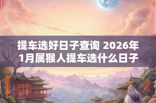 提车选好日子查询 2026年1月属猴人提车选什么日子最吉利