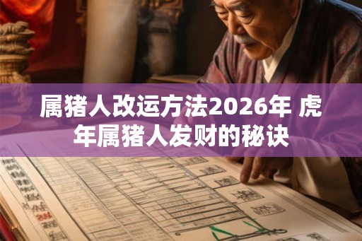 属猪人改运方法2026年 虎年属猪人发财的秘诀 属猪人改运方法2026年 虎年属猪人发财的秘诀