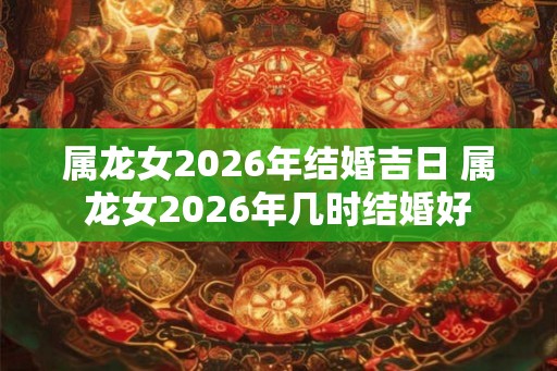 属龙女2026年结婚吉日 属龙女2026年几时结婚好