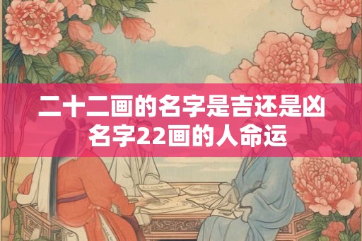 二十二画的名字是吉还是凶  名字22画的人命运
