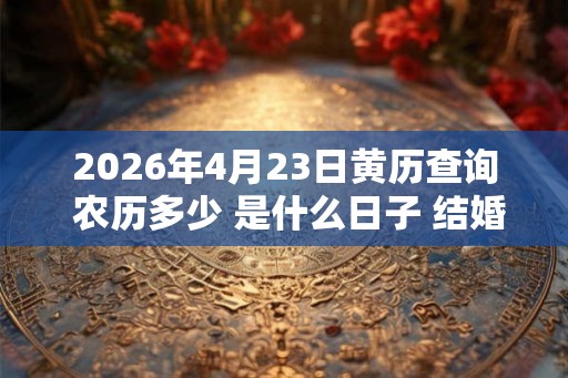 2026年4月23日黄历查询 农历多少 是什么日子 结婚吉时