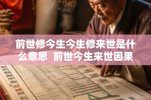 前世修今生今生修来世是什么意思  前世今生来世因果关系