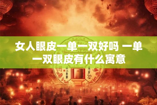 女人眼皮一单一双好吗 一单一双眼皮有什么寓意
