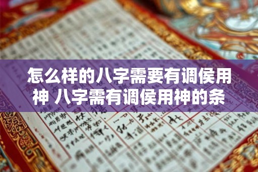 怎么样的八字需要有调侯用神 八字需有调侯用神的条件 怎么样的八字需要有调侯用神 八字需有调侯用神的条件