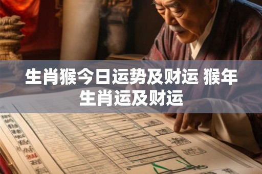 生肖猴今日运势及财运 猴年生肖运及财运